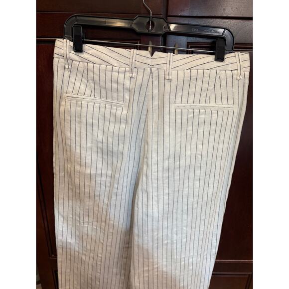 Rag & Bone White Striped Wide Leg Linen Cotton Pants Size 8 NWT - Picture 4 of 16